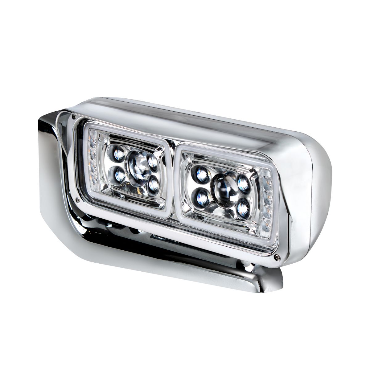 10 High Power LED "Chrome" Projection Headlight Assembly With Mounting Arm - Driver Side - Thumbnail 4