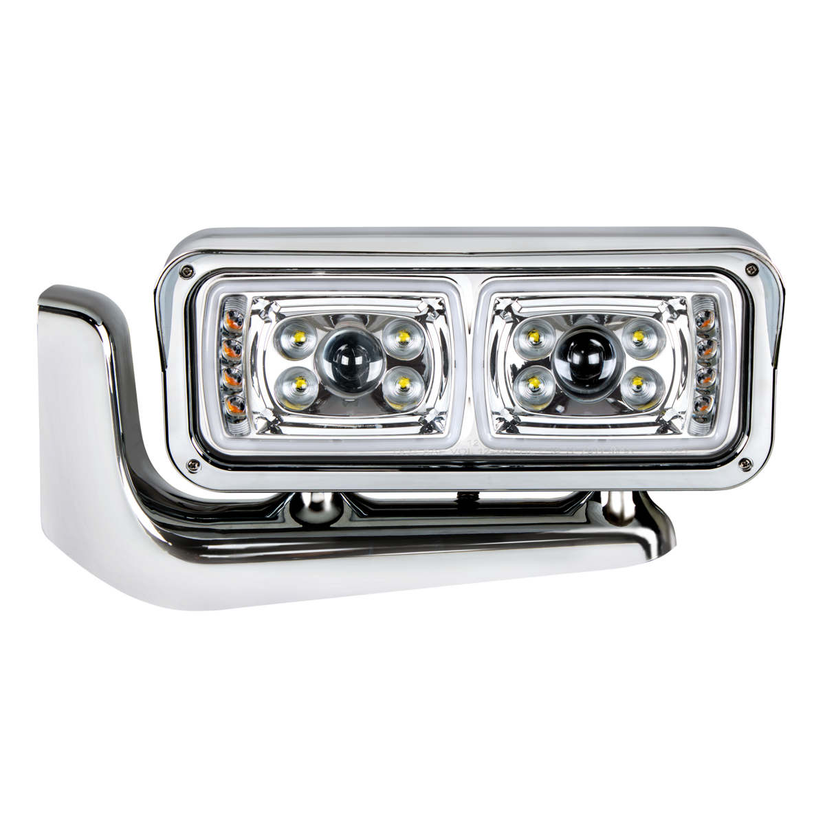 10 High Power LED "Chrome" Projection Headlight Assembly With Mounting Arm - Driver Side - Thumbnail 9