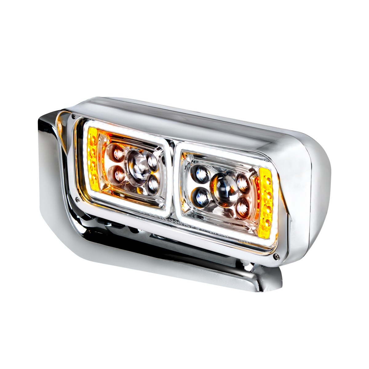 10 High Power LED "Chrome" Projection Headlight Assembly With Mounting Arm - Driver Side - Thumbnail 10