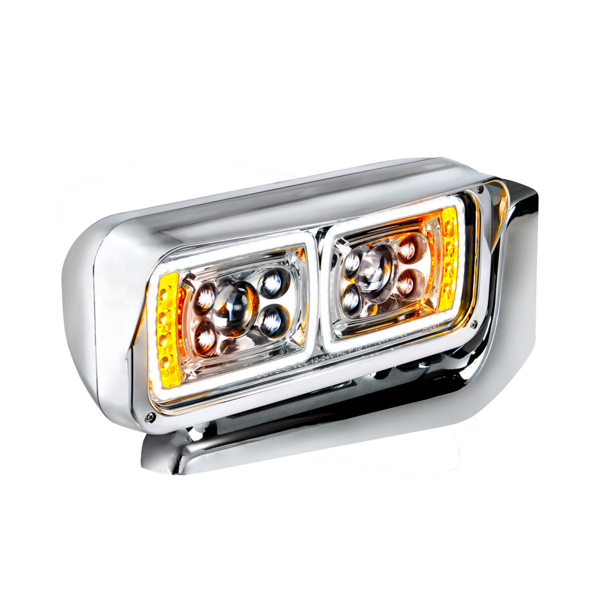 10 High Power LED "Chrome" Projection Headlight Assembly With Mounting Arm - Passenger Side - Thumbnail 10