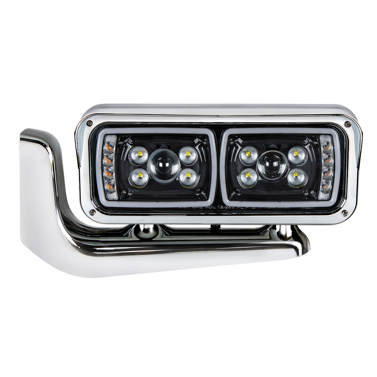 10 High Power LED "Blackout" Projection Headlight Assembly With Mounting Arm - Driver - Thumbnail 2