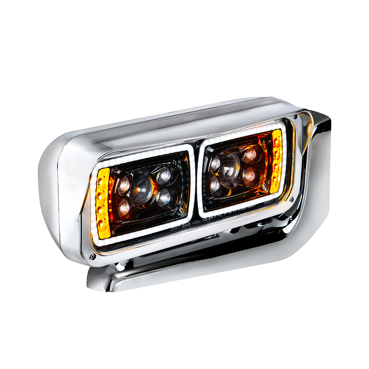 10 High Power LED "Blackout" Projection Headlight Assembly With Mounting Arm - Passenger - Thumbnail 3