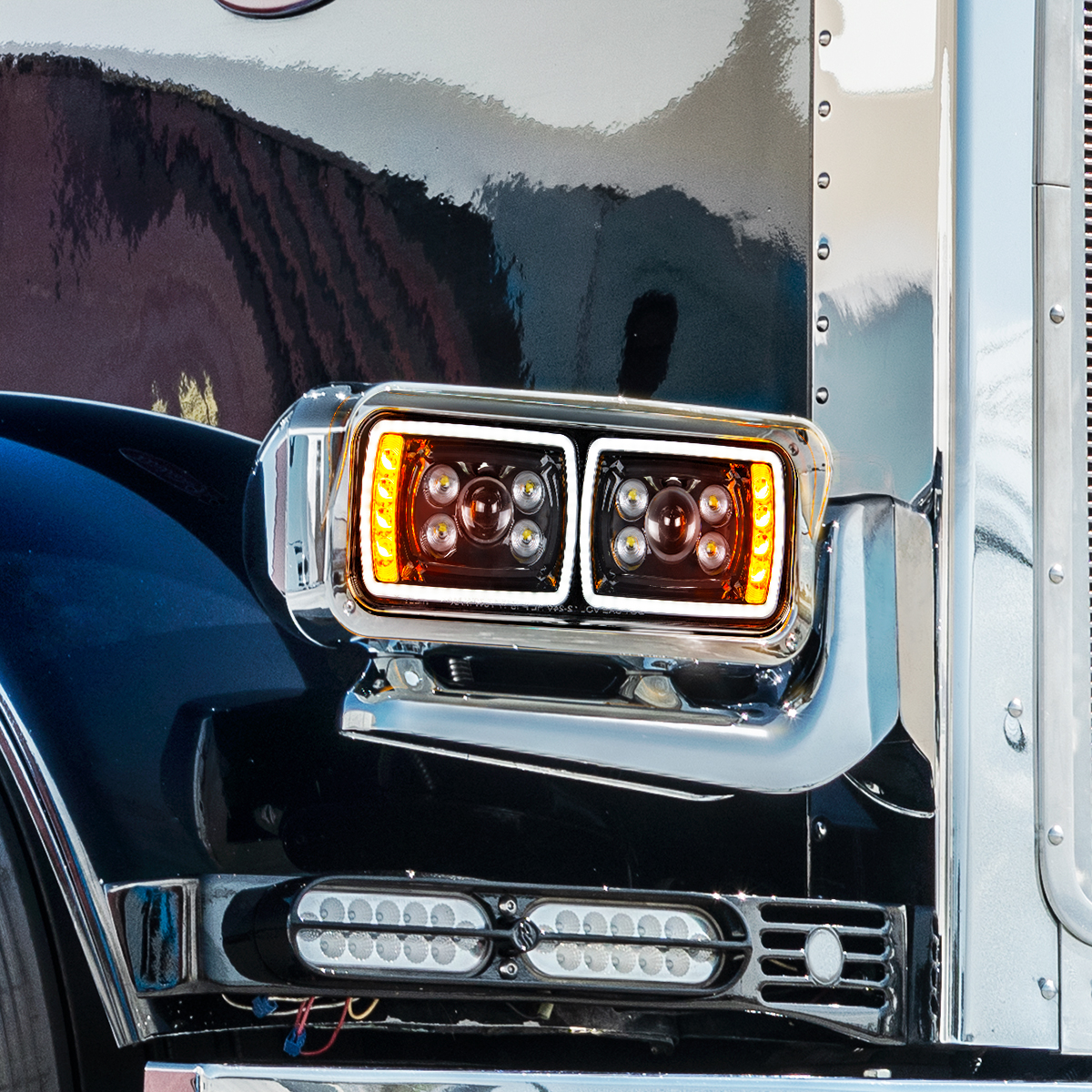 10 High Power LED "Blackout" Projection Headlight Assembly With Mounting Arm - Passenger - Thumbnail 6