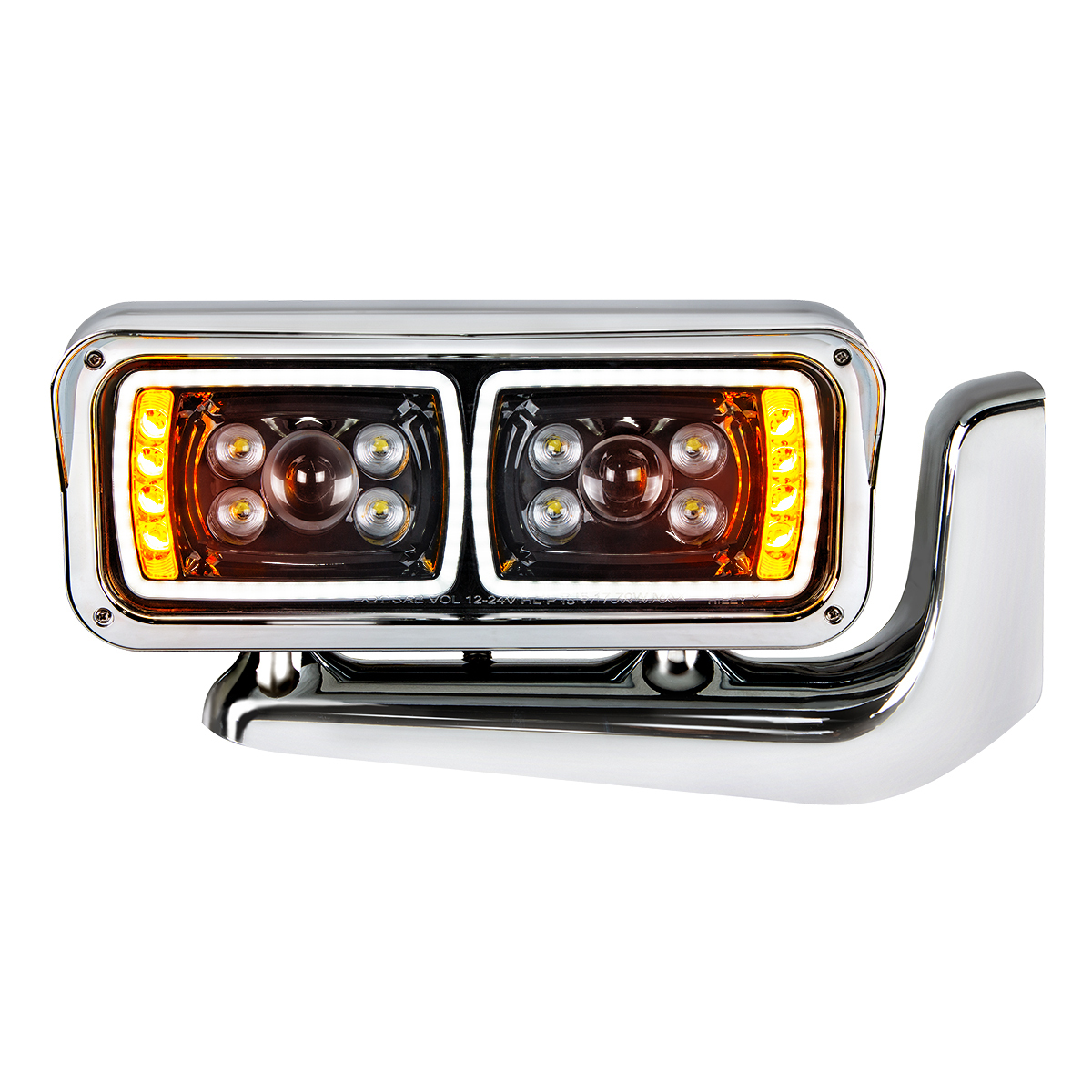 10 High Power LED "Blackout" Projection Headlight Assembly With Mounting Arm - Passenger - Thumbnail 8
