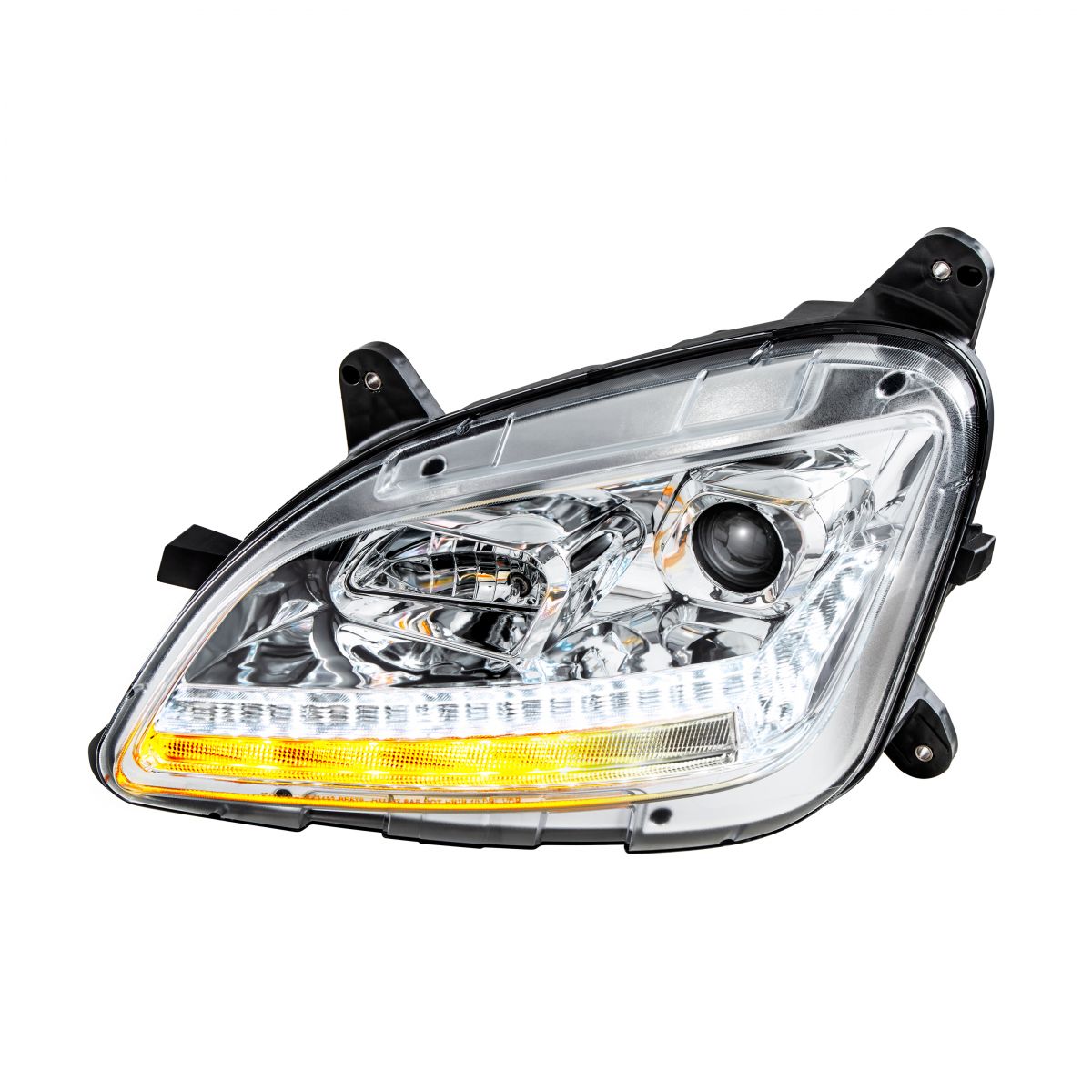 Chrome Projection Headlight With LED Sequential Turn and DRL For 2012-2021 Peterbilt 579- Driver - Thumbnail 3