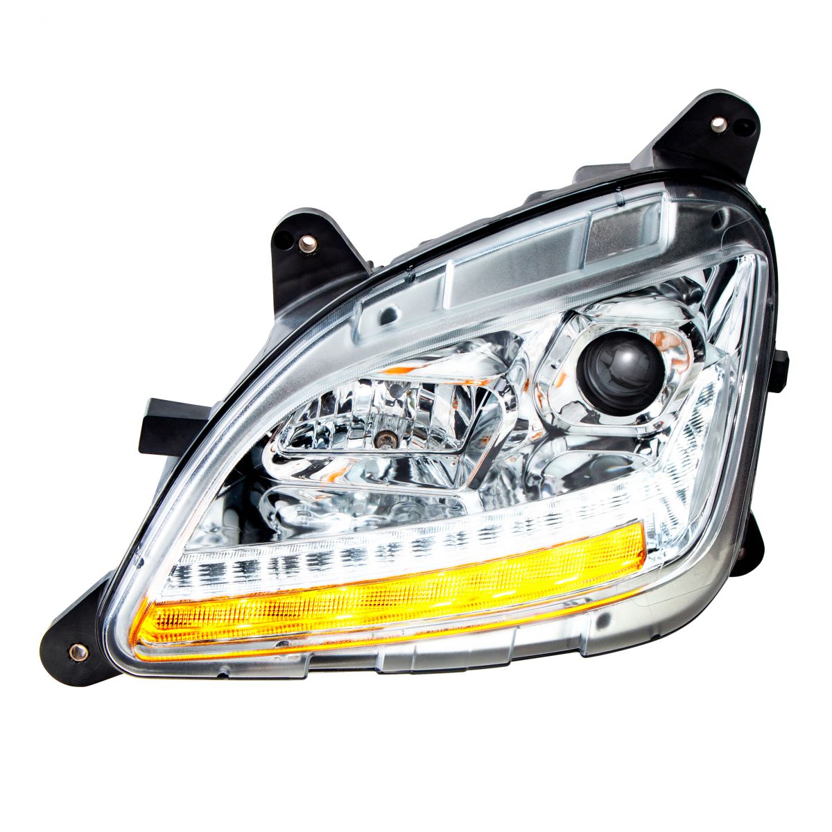 Chrome Projection Headlight With LED Sequential Turn and DRL For 2012-2021 Peterbilt 579- Driver - Thumbnail 7
