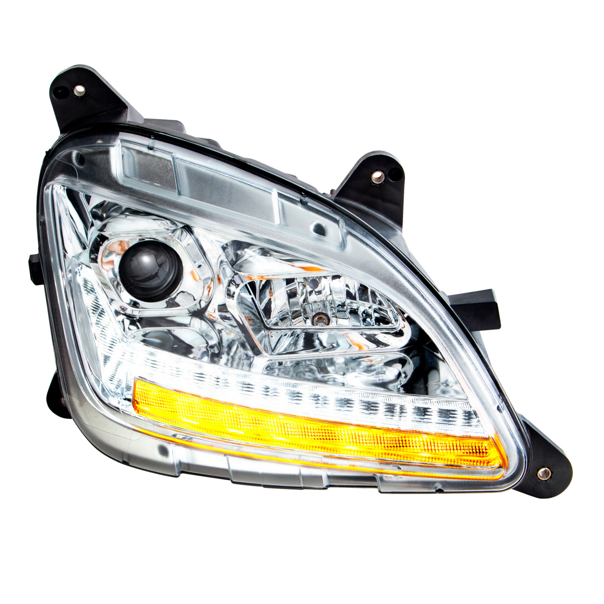 Chrome Projection Headlight With LED Sequential Turn and DRL For 2012-2021 Peterbilt 579- Passenger - Thumbnail 20