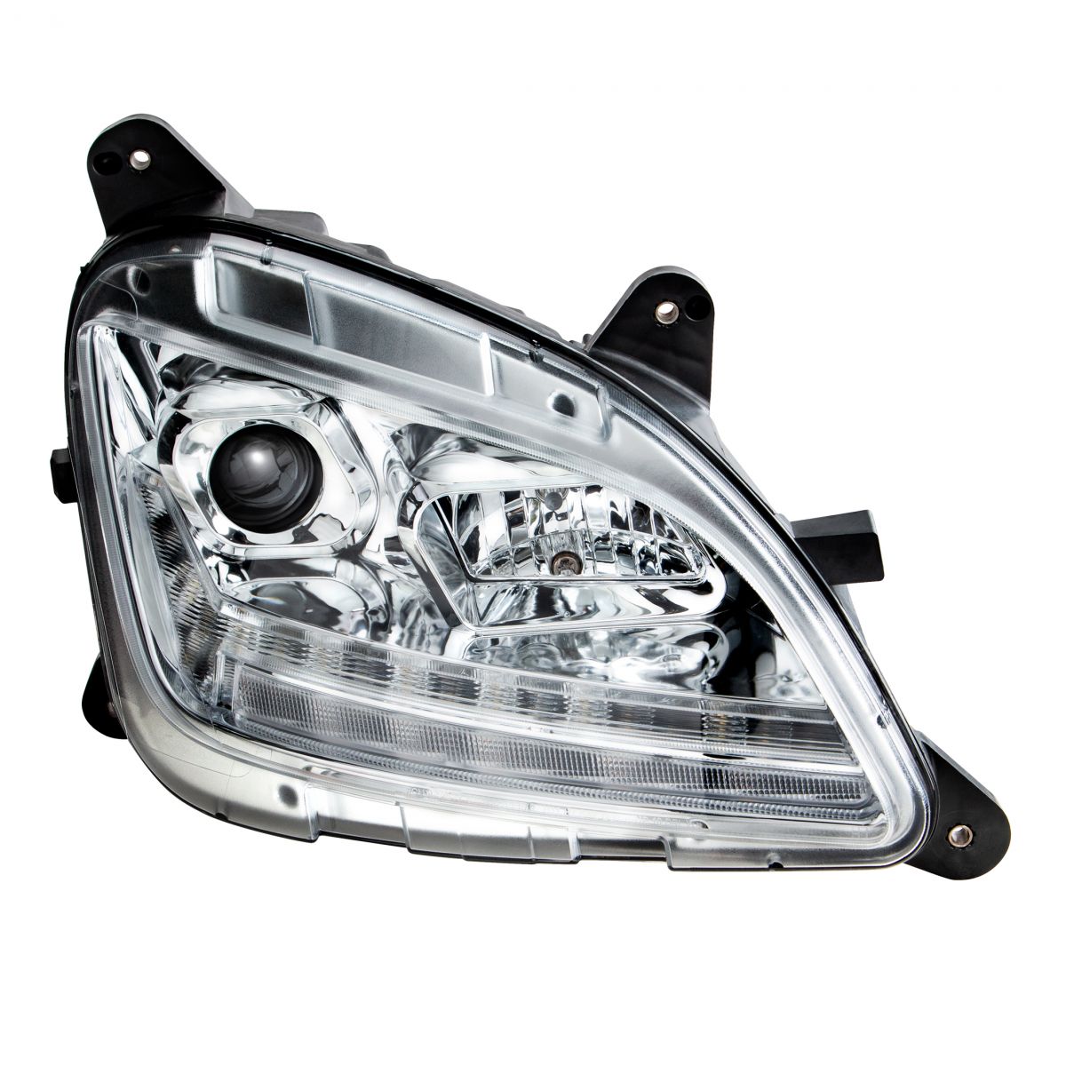 Chrome Projection Headlight With LED Sequential Turn and DRL For 2012-2021 Peterbilt 579- Passenger - Thumbnail 9