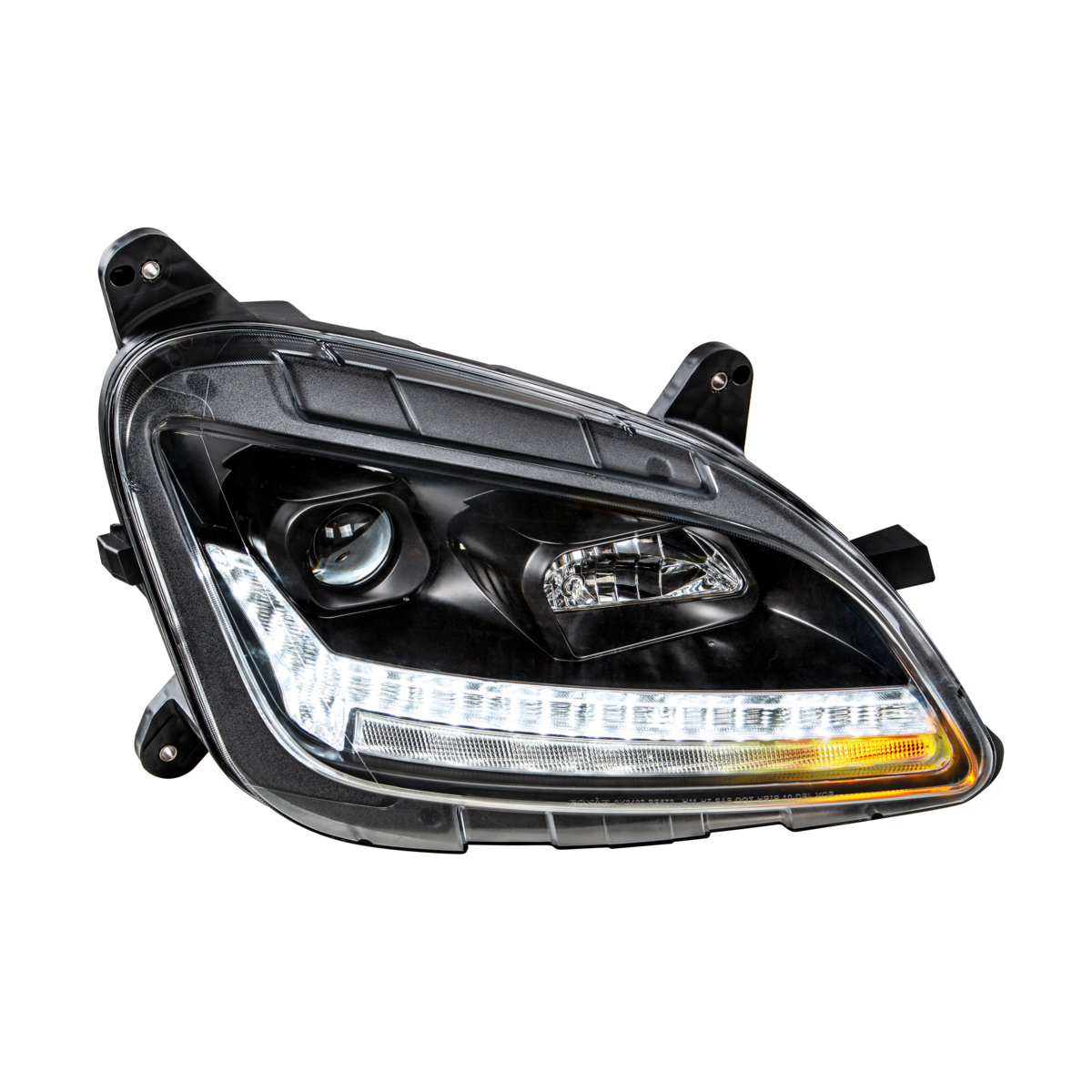"Blackout" Projection Headlight With LED Sequential Turn & DRL For 2012-2021 Peterbilt 579- Passenger - Thumbnail 14