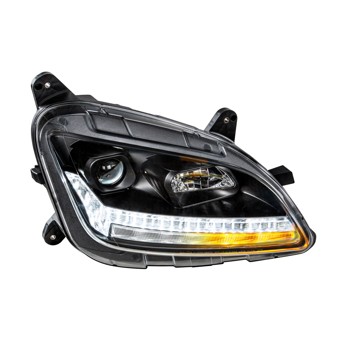 "Blackout" Projection Headlight With LED Sequential Turn & DRL For 2012-2021 Peterbilt 579- Passenger - Thumbnail 15