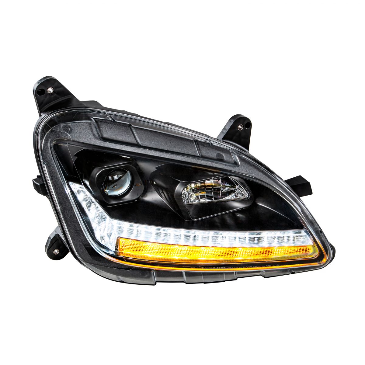 "Blackout" Projection Headlight With LED Sequential Turn & DRL For 2012-2021 Peterbilt 579- Passenger - Thumbnail 4