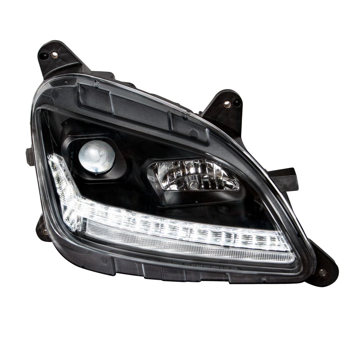 "Blackout" Projection Headlight With LED Sequential Turn & DRL For 2012-2021 Peterbilt 579- Passenger - Thumbnail 8