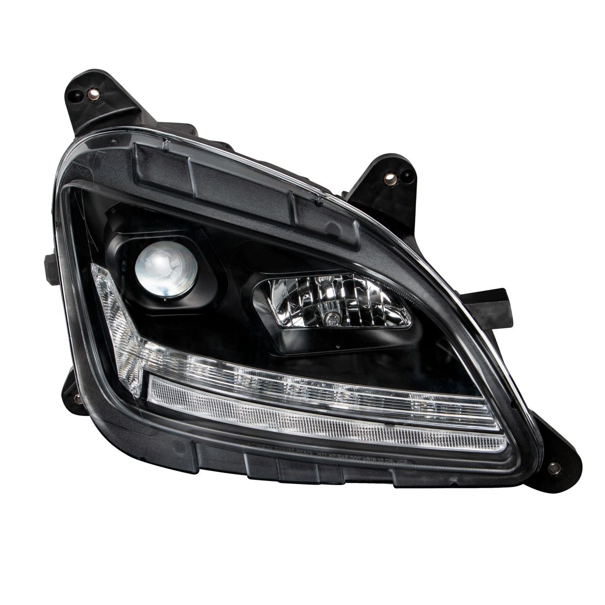 "Blackout" Projection Headlight With LED Sequential Turn & DRL For 2012-2021 Peterbilt 579- Passenger - Thumbnail 9