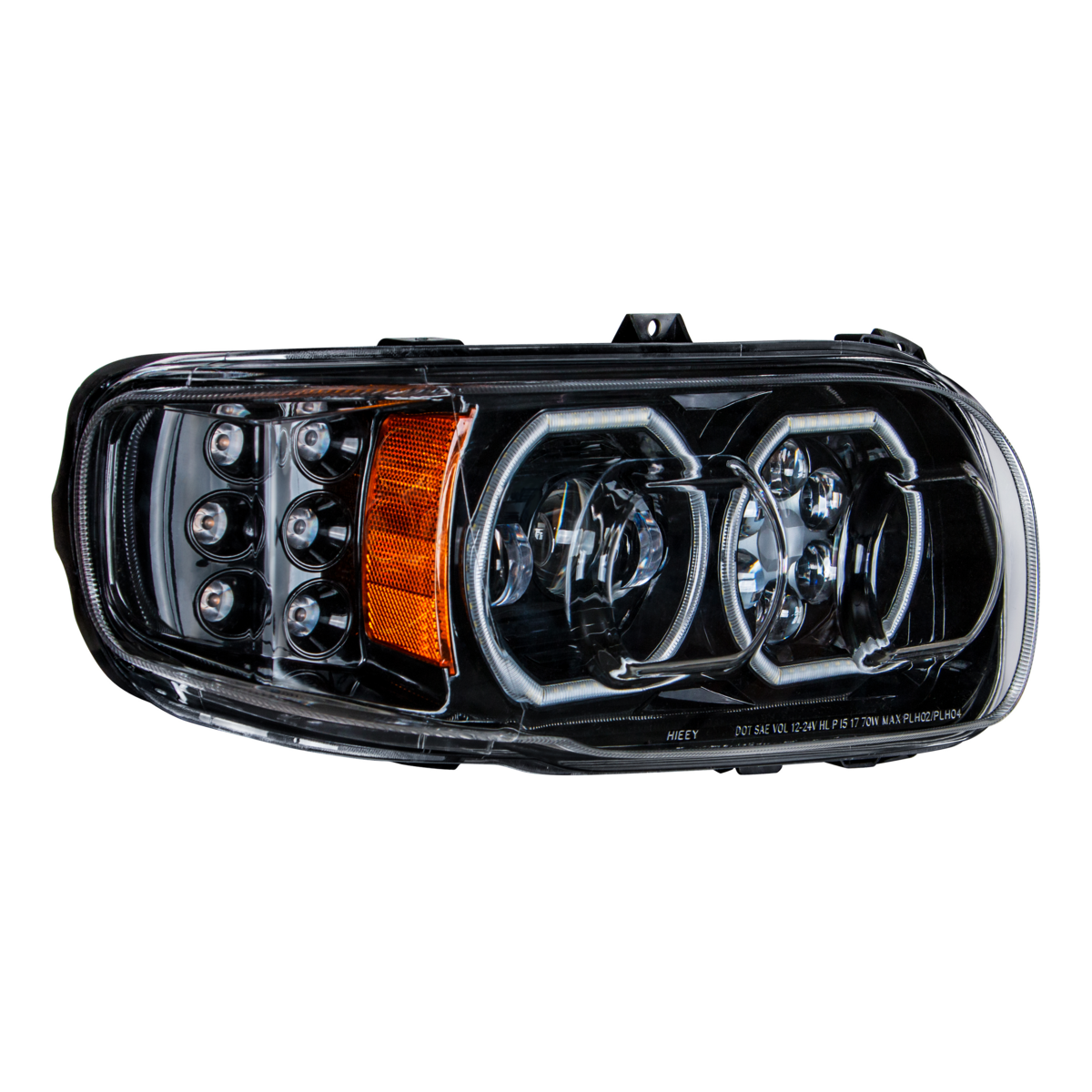 High Power 10 LED Blackout Headlight With 6 LED Turn & 100 LED Halo For 2008-2024 Peterbilt 389- Passenger - Thumbnail 10