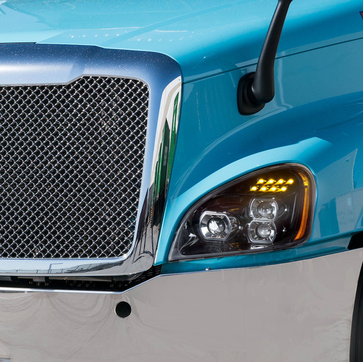 "Blackout" LED Headlight Set For 2008-2017 Freightliner Cascadia (Pair) - Thumbnail 6