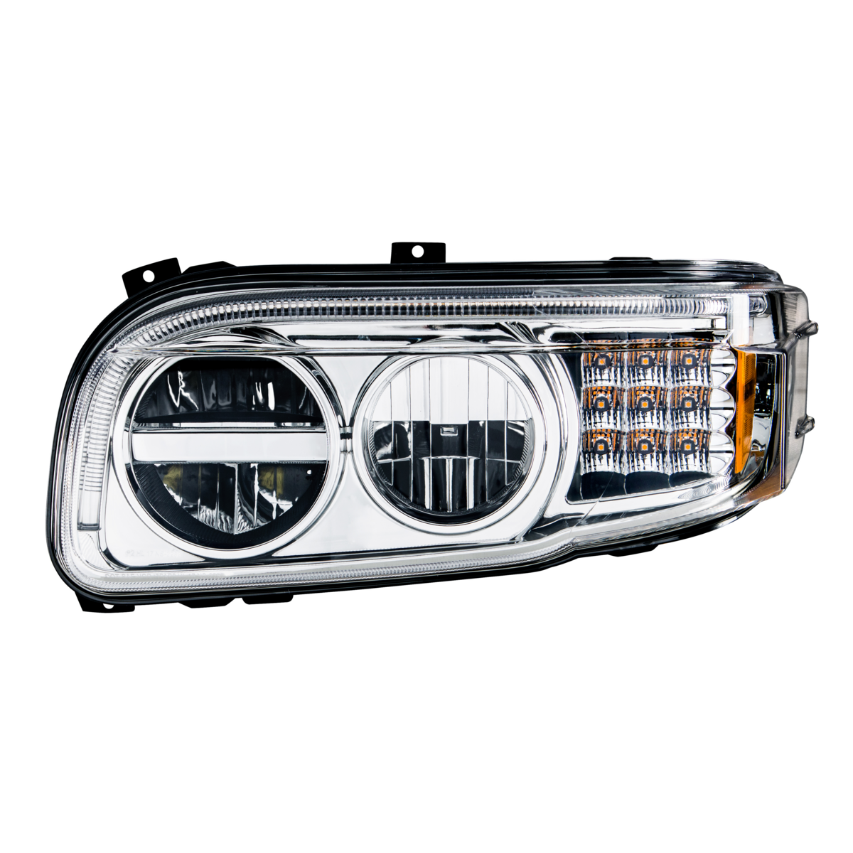 Chrome LED Headlight With LED Turn & Position Light Bar For Peterbilt 388 (2008-2015) & 389 (2008-2023)- Driver - Thumbnail 12