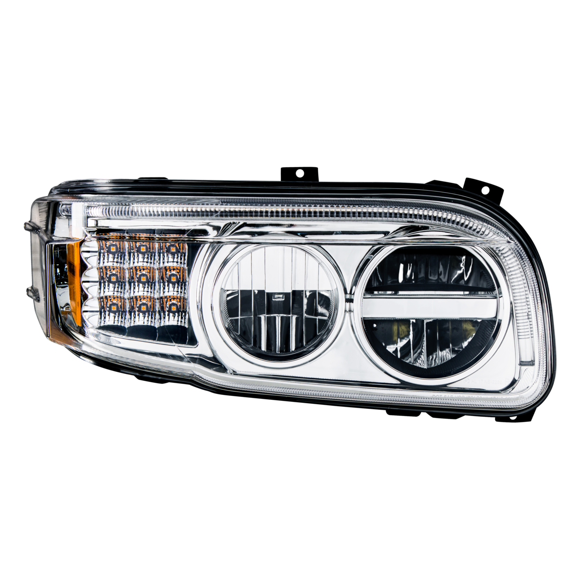 Chrome LED Headlight With LED Turn & Position Light Bar For Peterbilt 388(2008-2015) & 389(2008-2023)- Passenger - Thumbnail 12