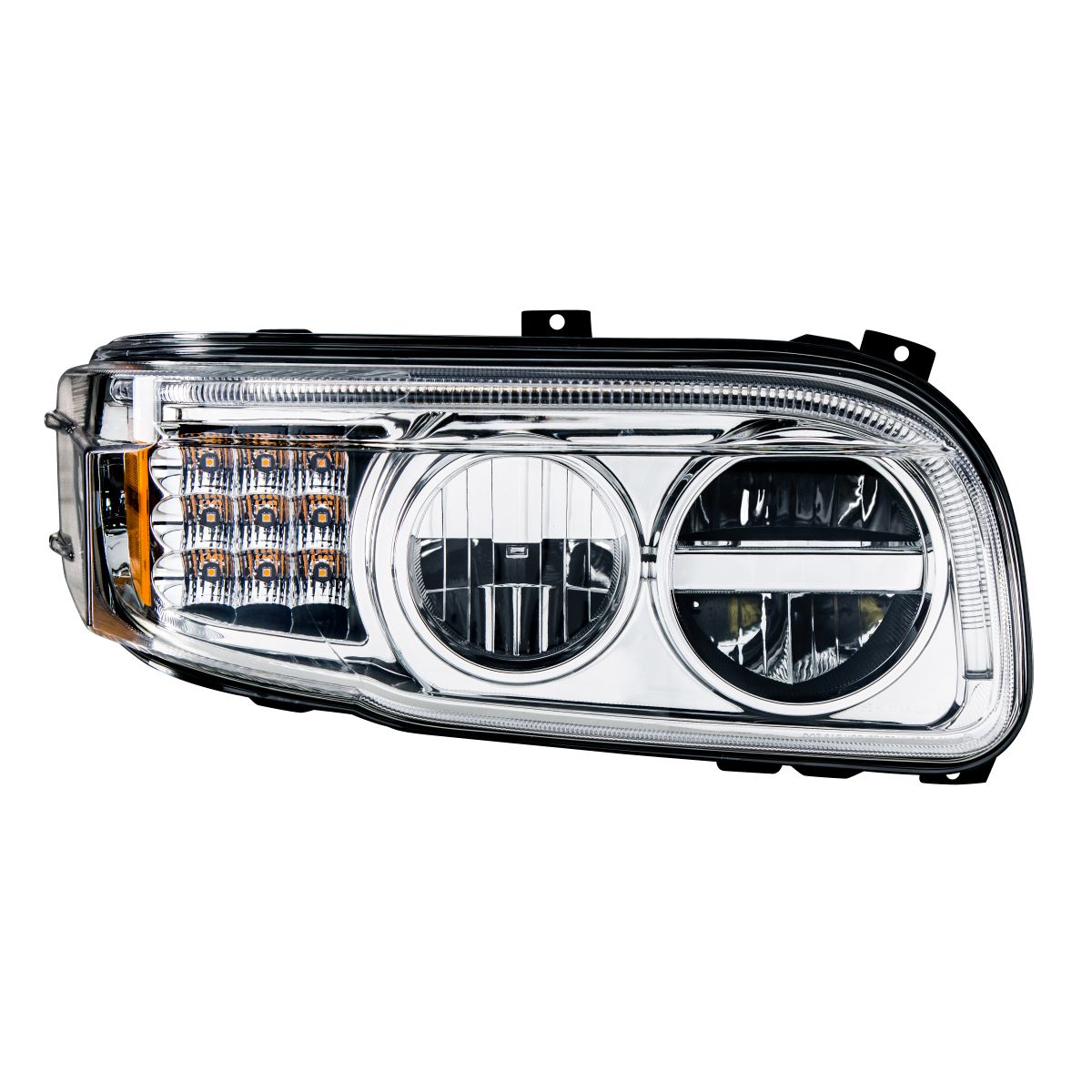 Chrome LED Headlight With LED Turn & Position Light Bar For Peterbilt 388(2008-2015) & 389(2008-2023)- Passenger - Thumbnail 4