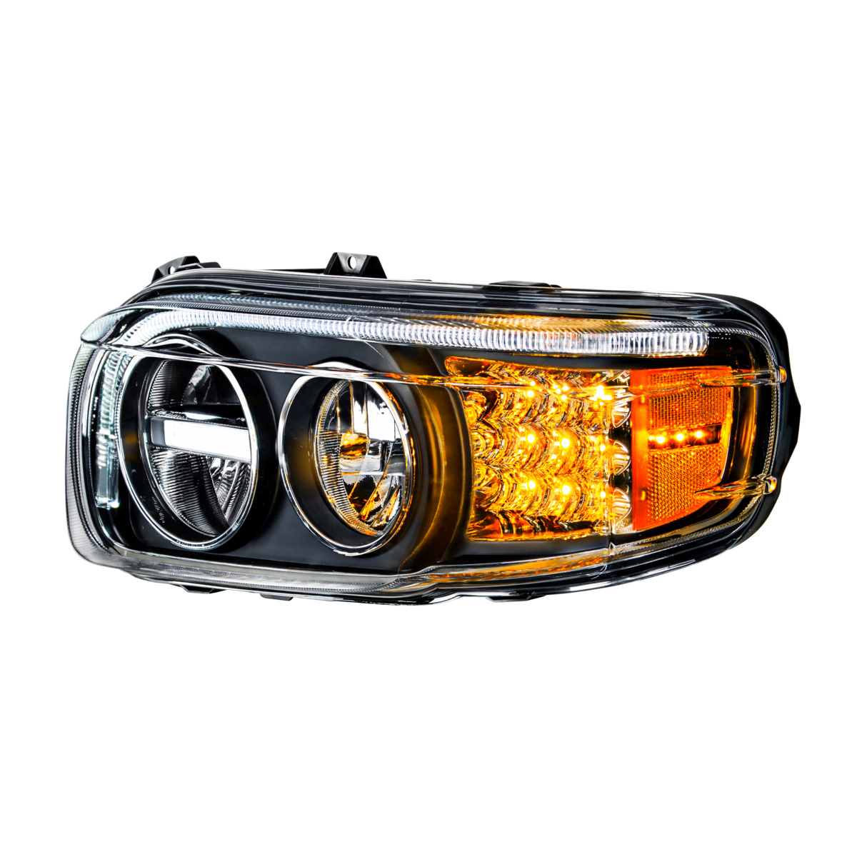 Blackout LED Headlight With LED Turn & Position Light Bar For 2008-2023 Peterbilt 389- Driver - Thumbnail 9
