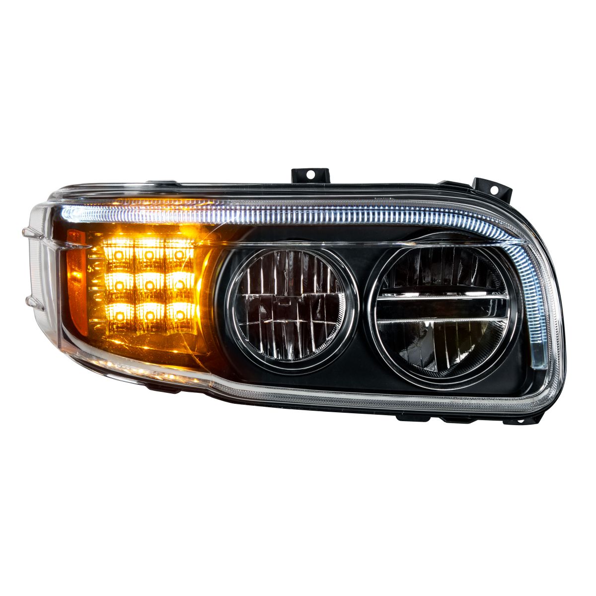 Blackout LED Headlight With LED Turn & Position Light Bar For 2008-2023 Peterbilt 389- Passenger - Thumbnail 3