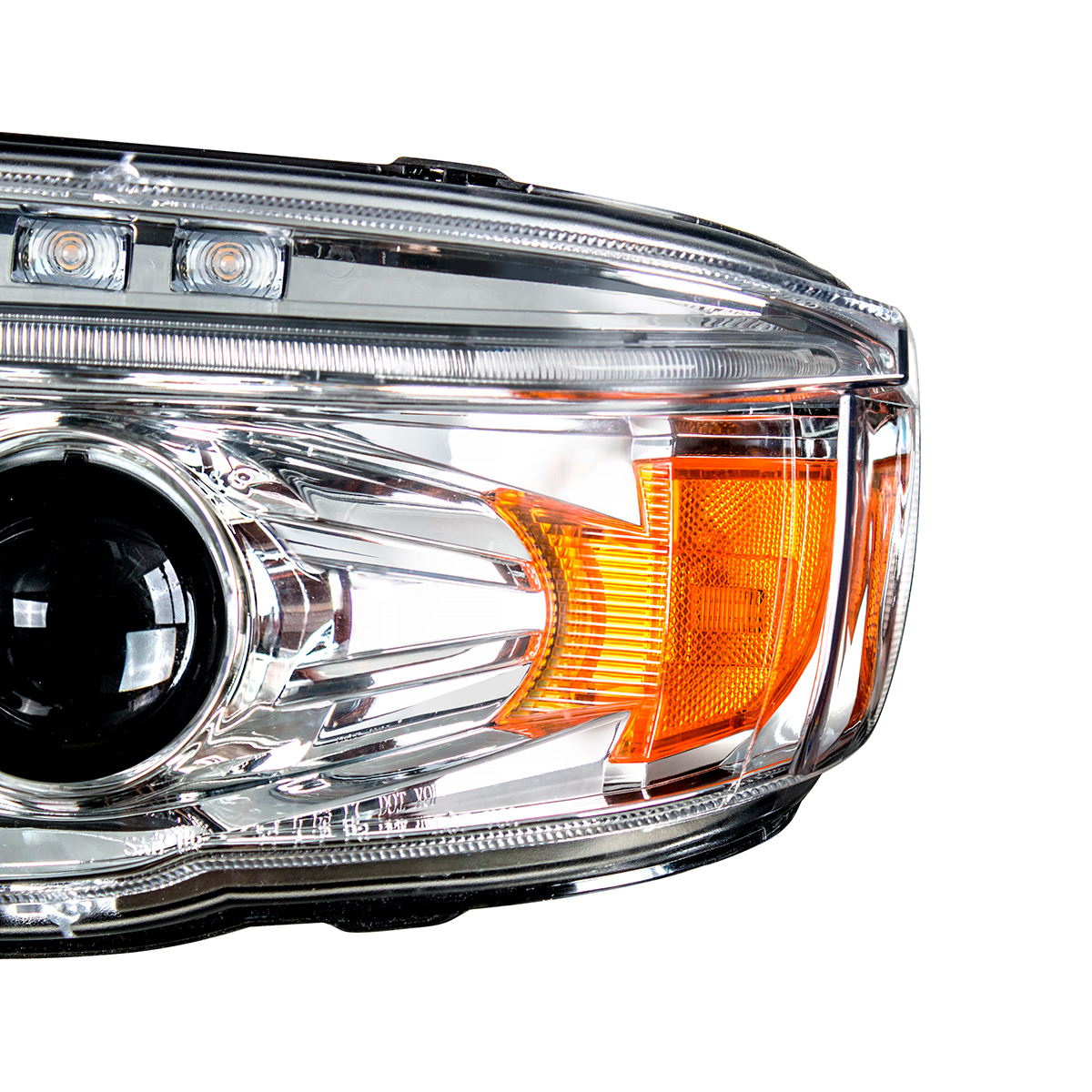 Chrome Projection Headlight With LED Turn & DRL For Peterbilt 389 (2008-2023) & 388 (2008-2015)- Driver - Thumbnail 5