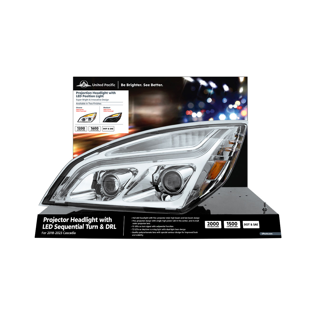 United Pacific Freightliner Cascadia Modular Headlight Display-35819 - Thumbnail 2