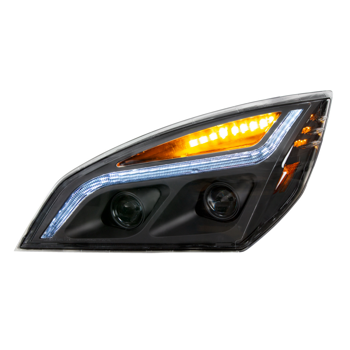 Black LED Projection Headlight With LED Position Light For 2018-2024 Freightliner Cascadia - Driver - Thumbnail 10