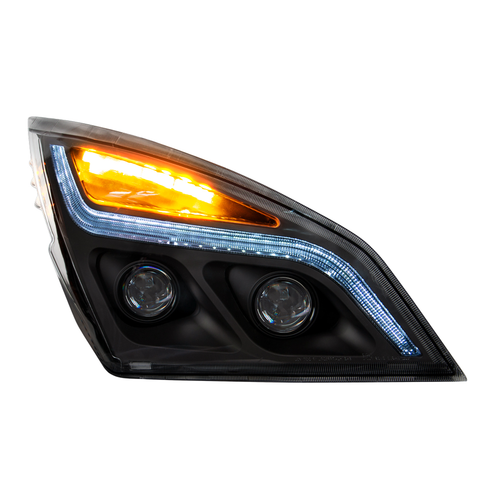 Black LED Projection Headlight With LED Position Light For 2018-2024 Freightliner Cascadia- Passenger - Thumbnail 4
