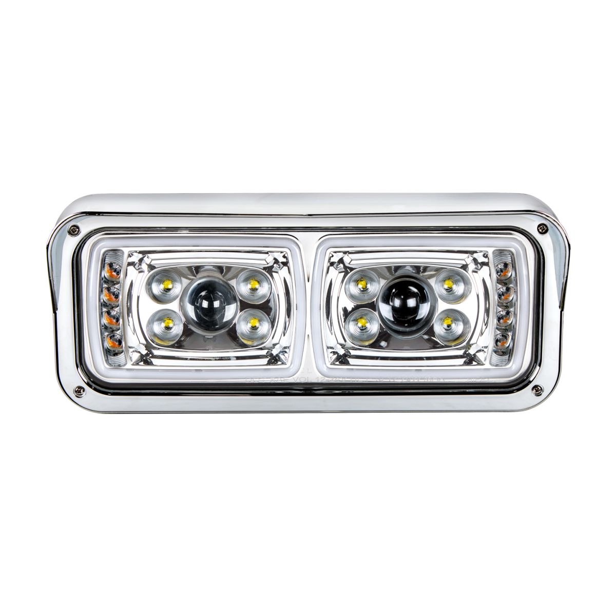 10 High Power LED "Chrome" Projection Headlight With LED Turn Signal & Position Light Bar - Driver - Thumbnail 2