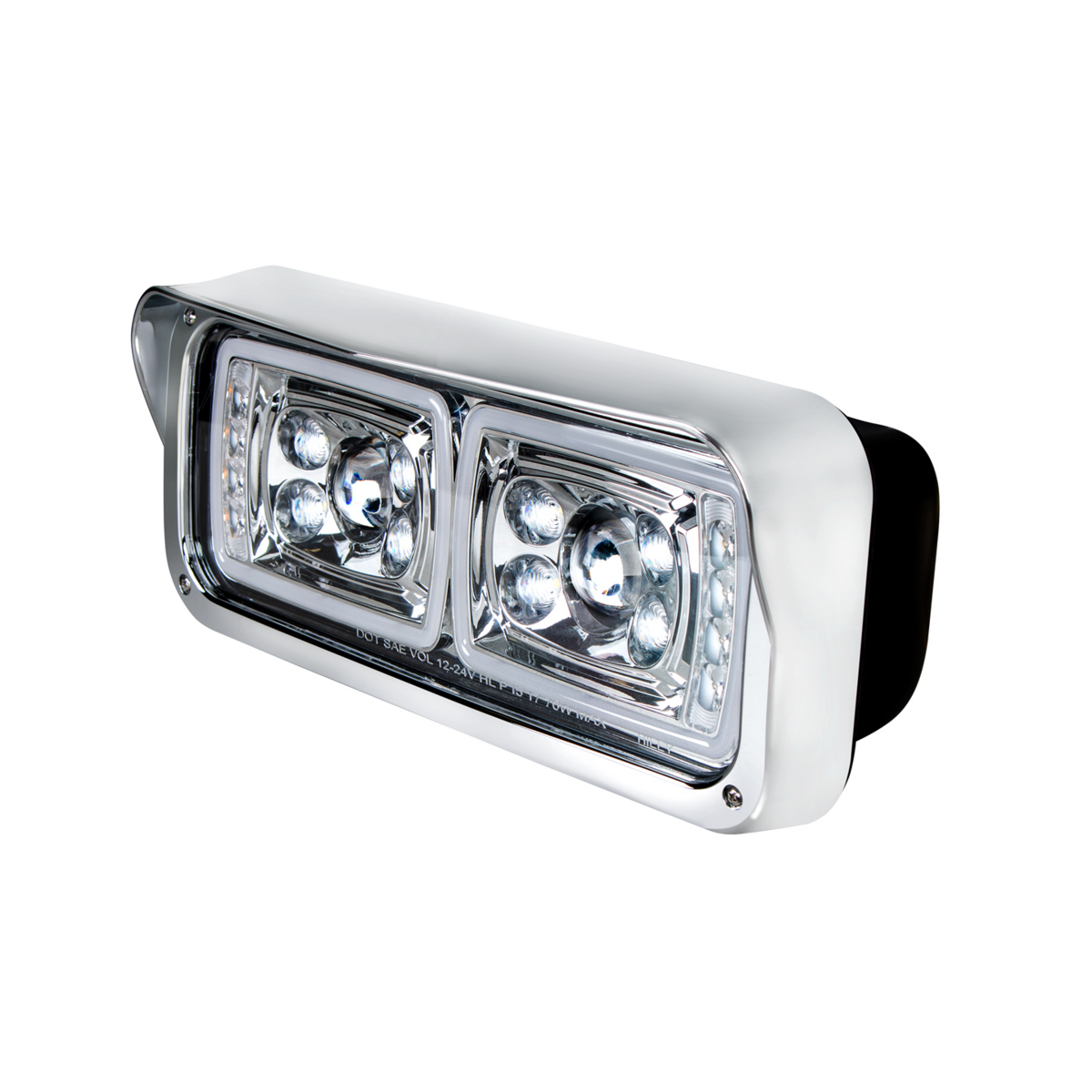 10 High Power LED "Chrome" Projection Headlight With LED Turn Signal & Position Light Bar - Driver - Thumbnail 11