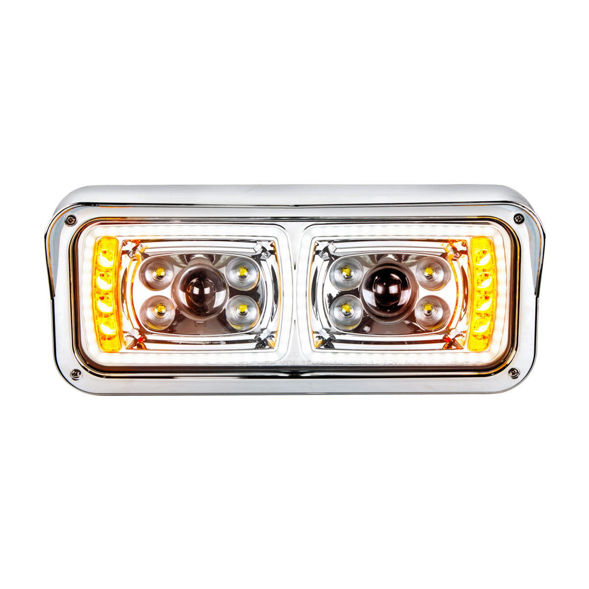 10 High Power LED "Chrome" Projection Headlight With LED Turn Signal & Position Light Bar - Driver - Thumbnail 8