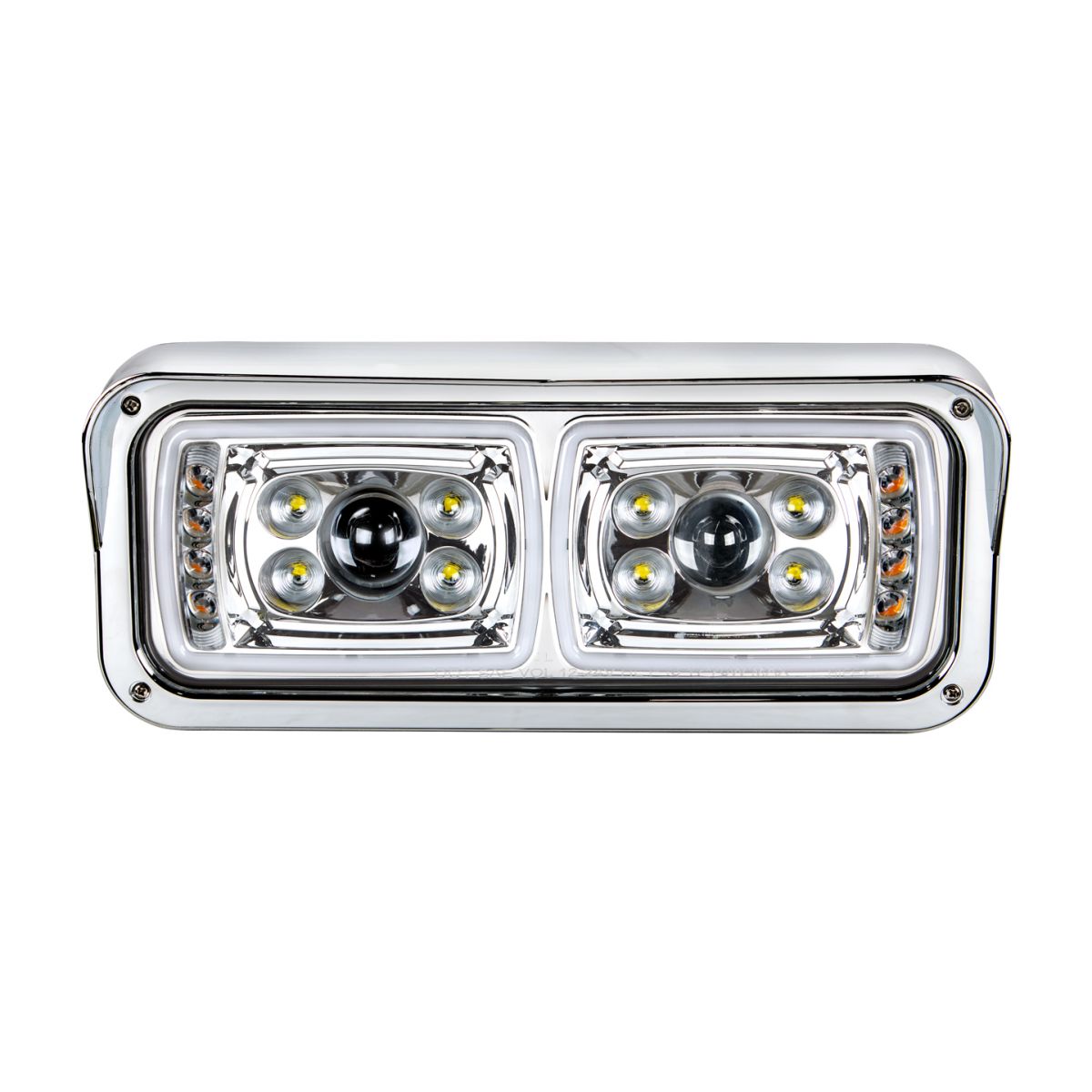 10 High Power LED "Chrome" Projection Headlight With LED Turn Signal & Position Light Bar - Passenger - Thumbnail 2