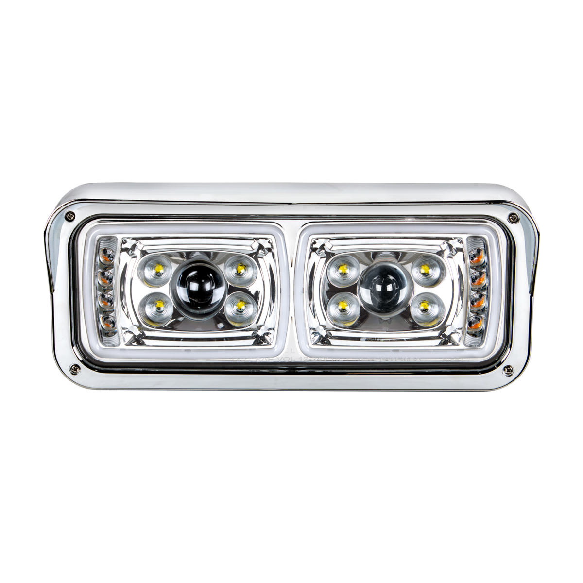 10 High Power LED "Chrome" Projection Headlight With LED Turn Signal & Position Light Bar - Passenger - Thumbnail 9