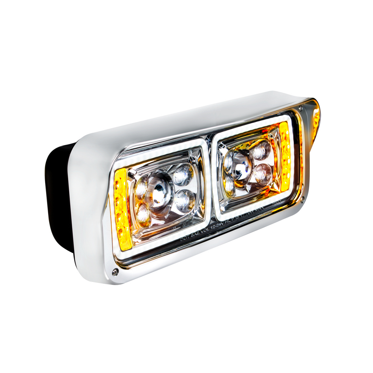 10 High Power LED "Chrome" Projection Headlight With LED Turn Signal & Position Light Bar - Passenger - Thumbnail 10