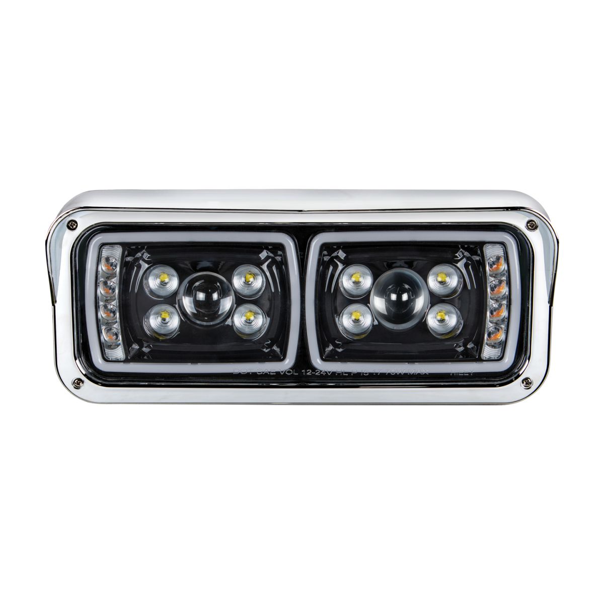 10 High Power LED "Blackout" Projection Headlight With LED Turn Signal & Position Light Bar - Passenger - Thumbnail 2