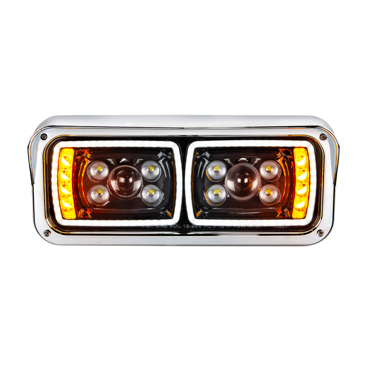 10 High Power LED "Blackout" Projection Headlight With LED Turn Signal & Position Light Bar - Passenger - Thumbnail 8