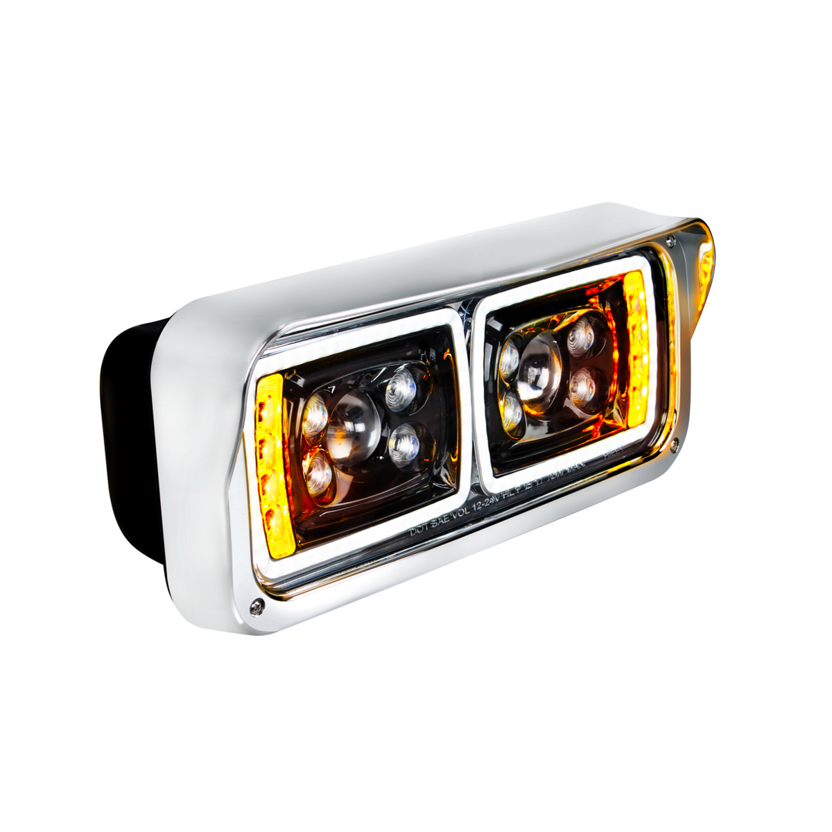 10 High Power LED "Blackout" Projection Headlight With LED Turn Signal & Position Light Bar - Passenger - Thumbnail 10