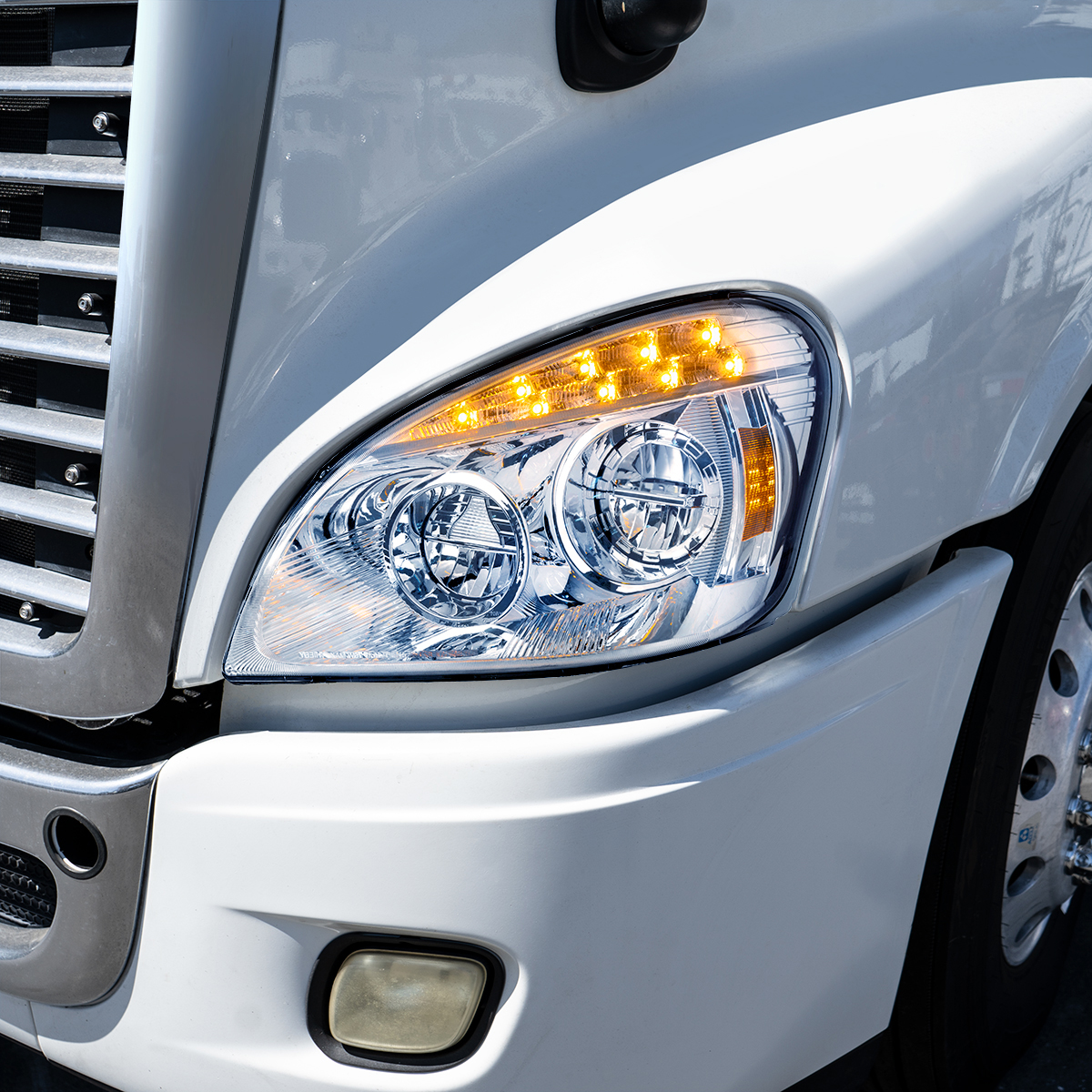 Chrome LED Headlight For 2008-2017 Freightliner Cascadia - Driver - Thumbnail 6