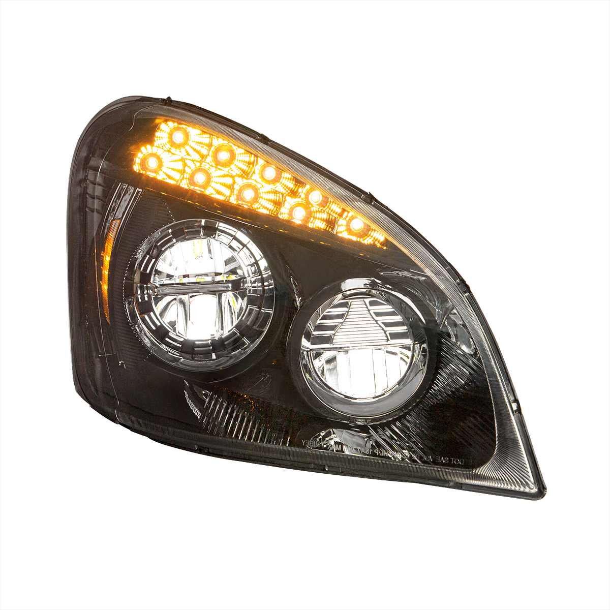 Black LED Headlight For 2008-2017 Freightliner Cascadia - Passenger - Thumbnail 3