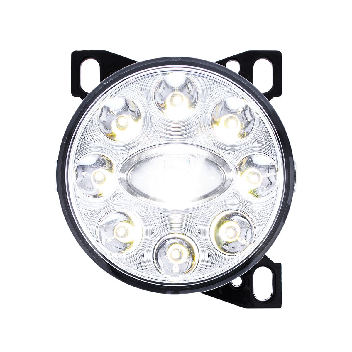 9 LED Projector Fog Light With LED Position Lights For Peterbilt 579/587 & Kenworth T660 - Chrome