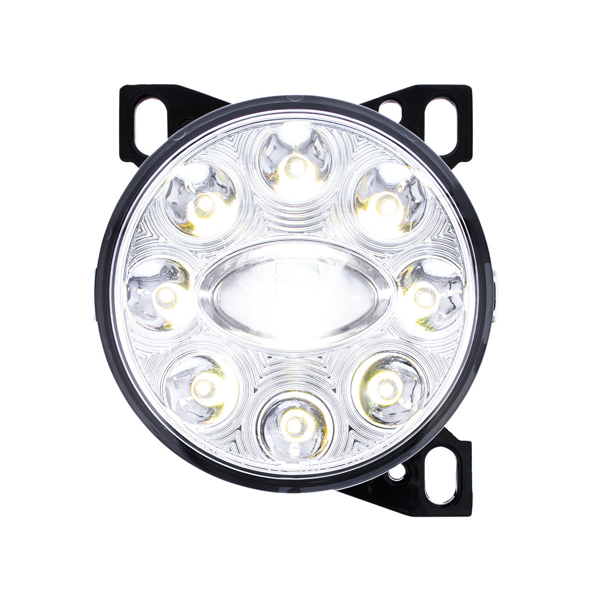 9 LED Projector Fog Light With LED Position Lights For Peterbilt 579/587 & Kenworth T660 - Chrome - Thumbnail 12