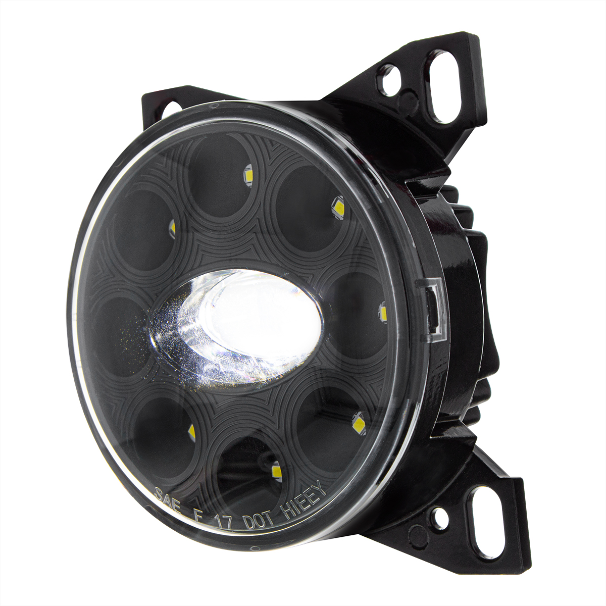9 LED Projector Fog Light With LED Position Lights For Peterbilt 579/587 & Kenworth T660 - Black - Thumbnail 5