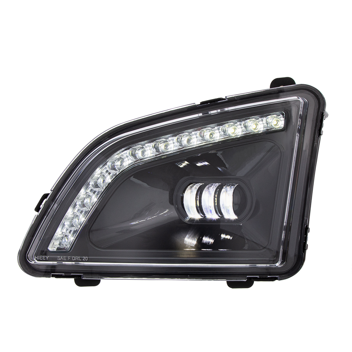 18 LED Black Projector Fog Light With Position Light For 2018-2024 Volvo VNL - Driver/Left - Thumbnail 6