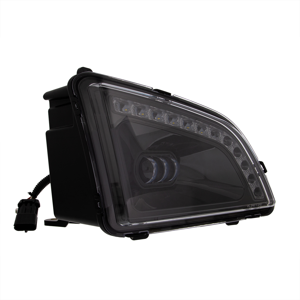 18 LED Black Projector Fog Light With Position Light For 2018-2024 Volvo VNL - Passenger/Right - Thumbnail 3