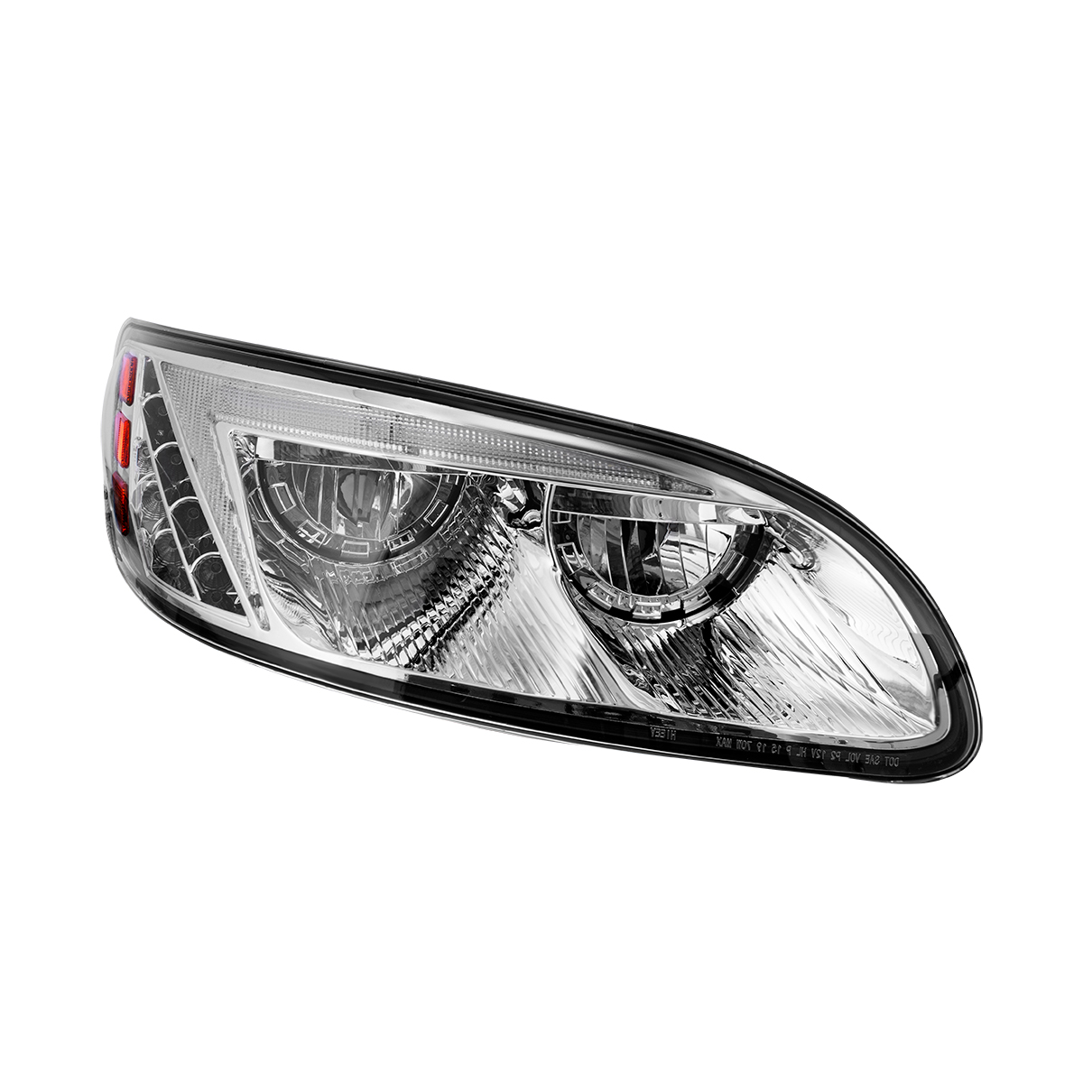 Chrome LED Headlight For Peterbilt 386 (2005-2015) & 387 (1999-2010) - Passenger - Thumbnail 4