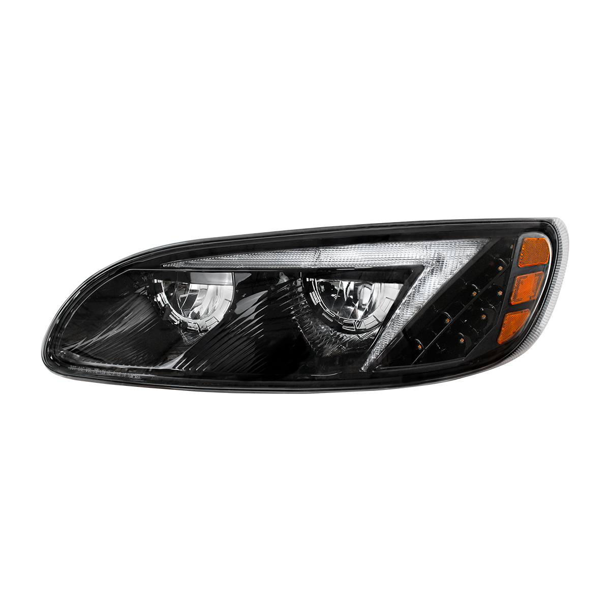 Black LED Headlight For Peterbilt 386 (2005-2015) & 387 (1999-2010) - Driver - Thumbnail 2