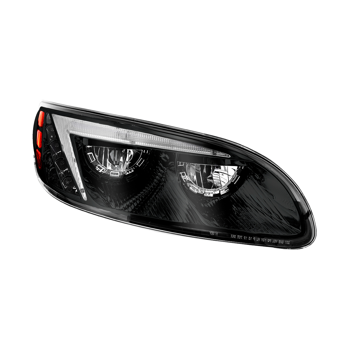 Black LED Headlight For Peterbilt 386 (2005-2015) & 387 (1999-2010) - Passenger - Thumbnail 4