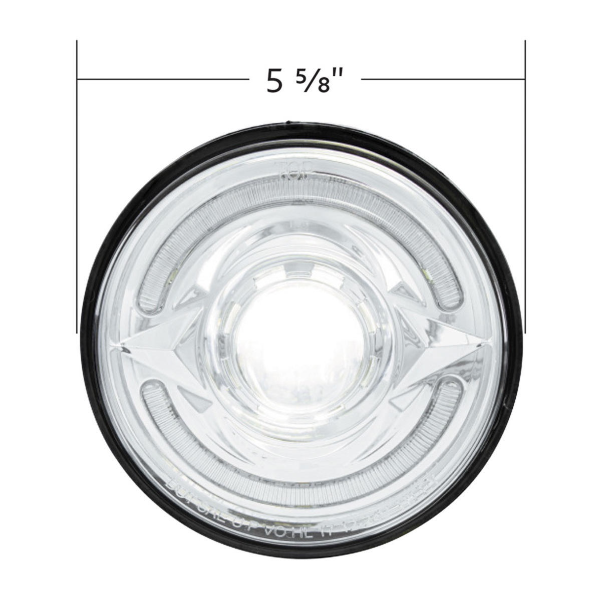 ULTRALIT- LED 5-3/4" Round Headlight With 60 LED Dual Color Light Bar, Amber & White LED - Low Beam - Thumbnail 7