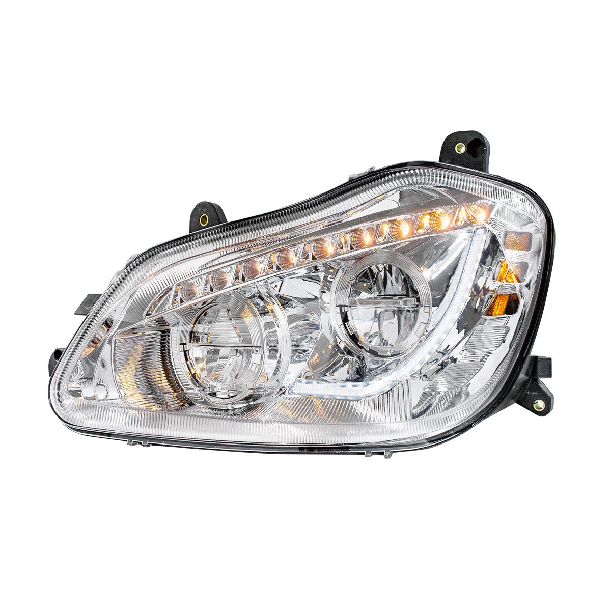 High Power 45 LED Chrome Headlight With Sequential Turn Signal For 2013-2021 Kenworth T680-Driver