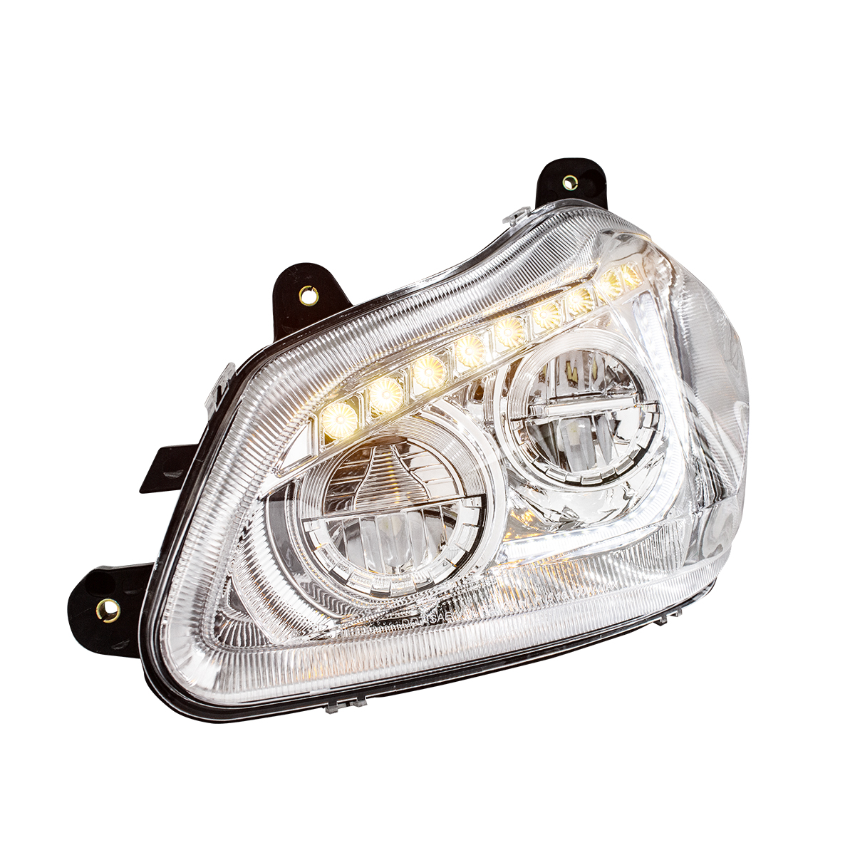 High Power 45 LED Chrome Headlight With Sequential Turn Signal For 2013-2021 Kenworth T680-Driver - Thumbnail 3
